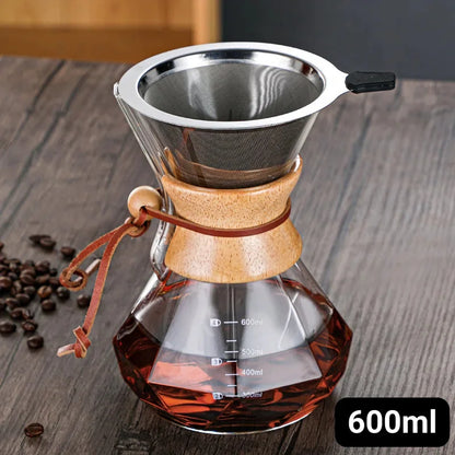 Diamond Borosilicate Glass Pour-Over Coffee Maker – view 8