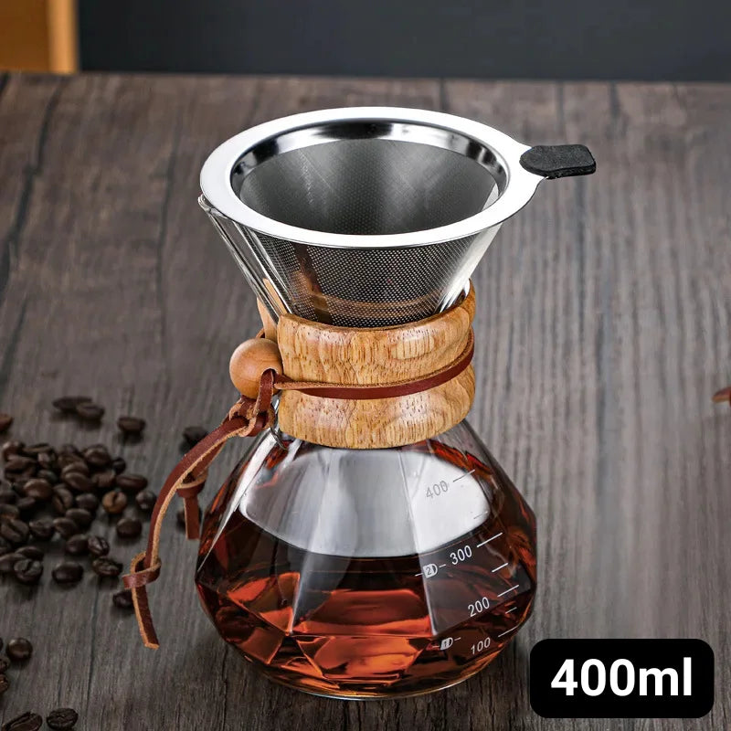 Diamond Borosilicate Glass Pour-Over Coffee Maker – view 9