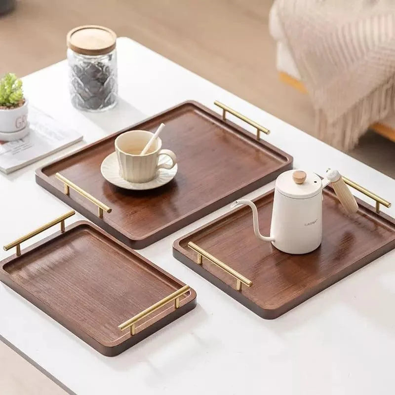 Rectangular ebony wood serving tray – view 2