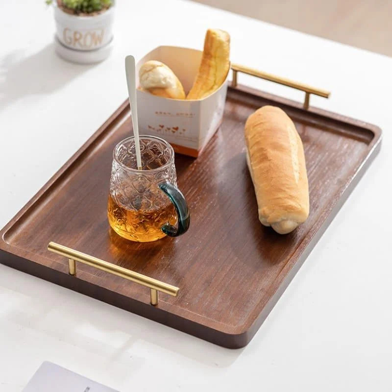 Rectangular ebony wood serving tray – view 4