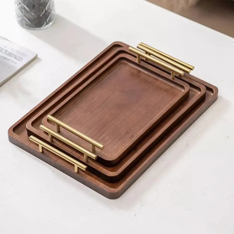 Rectangular ebony wood serving tray – view 8
