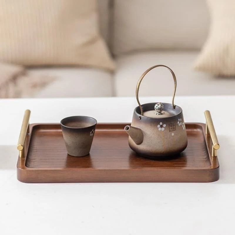 Rectangular ebony wood serving tray – view 12