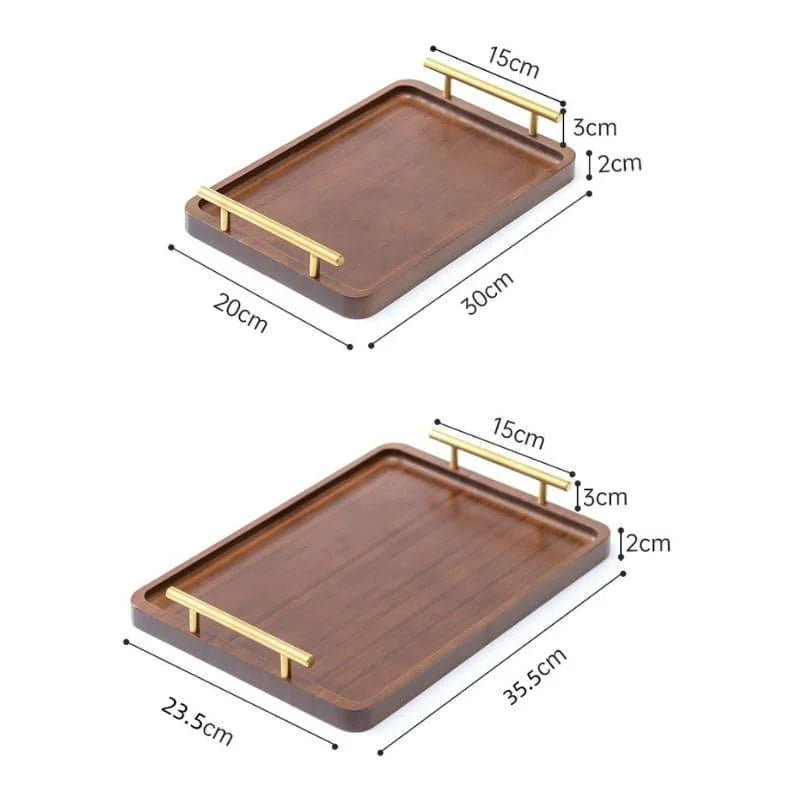 Rectangular ebony wood serving tray – view 14