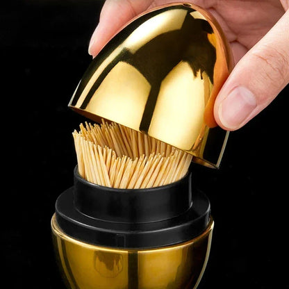 Egg-Shaped 304 Stainless Steel Toothpick Dispenser – view 2