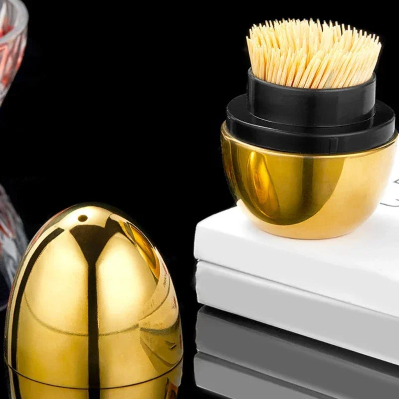 Egg-Shaped 304 Stainless Steel Toothpick Dispenser – view 5