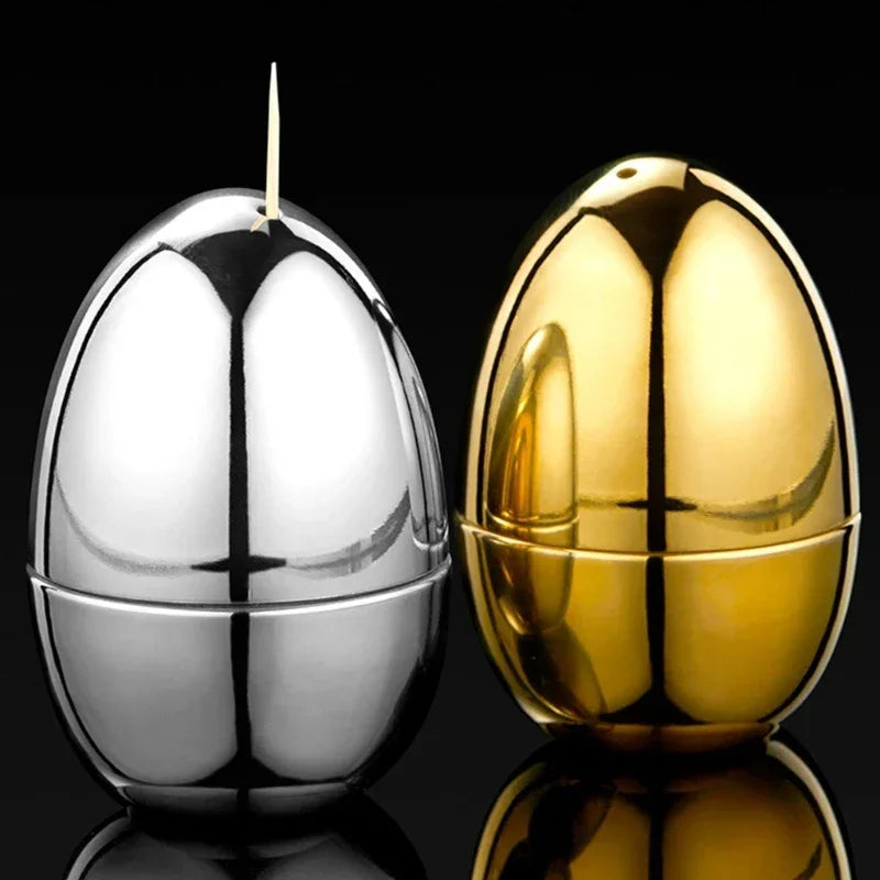 Egg-Shaped 304 Stainless Steel Toothpick Dispenser – view 6