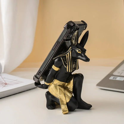 Egyptian Resin Wine Bottle Holder – Anubis & Bastet – view 4