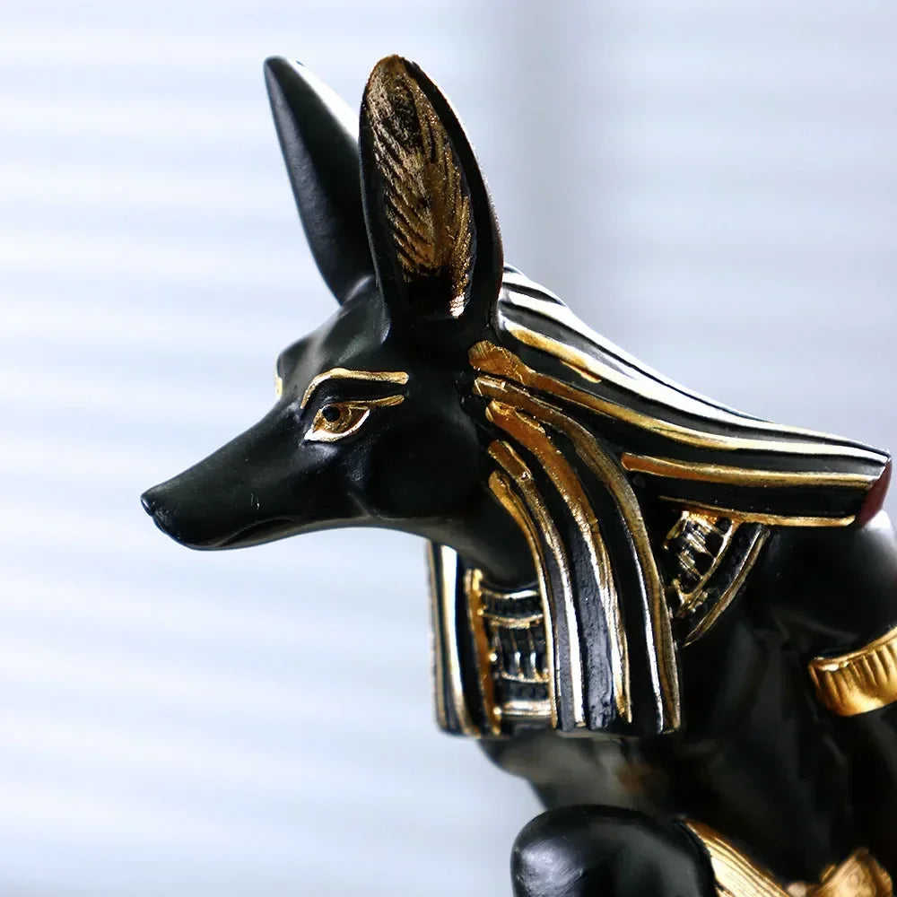 Egyptian Resin Wine Bottle Holder – Anubis & Bastet – view 5