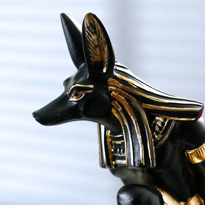 Egyptian Resin Wine Bottle Holder – Anubis & Bastet – view 5