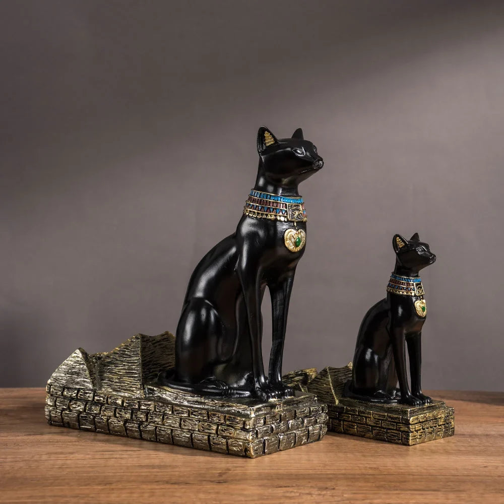 Egyptian Resin Wine Bottle Holder – Anubis & Bastet – view 11