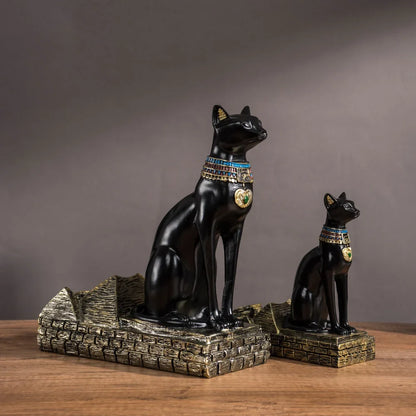 Egyptian Resin Wine Bottle Holder – Anubis & Bastet – view 11
