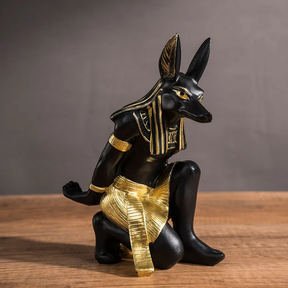 Egyptian Resin Wine Bottle Holder – Anubis & Bastet – view 12