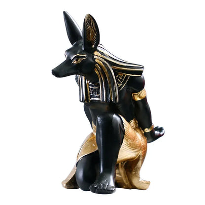 Egyptian Resin Wine Bottle Holder – Anubis & Bastet – view 13
