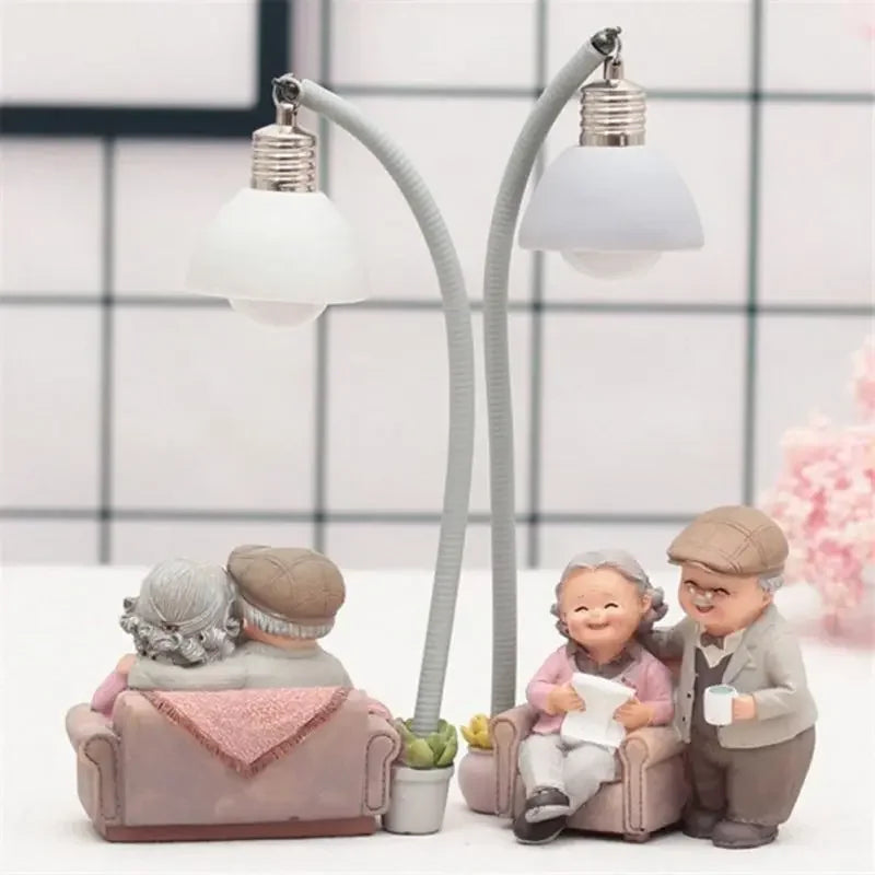 Elderly Couple Resin Sculpture – view 3
