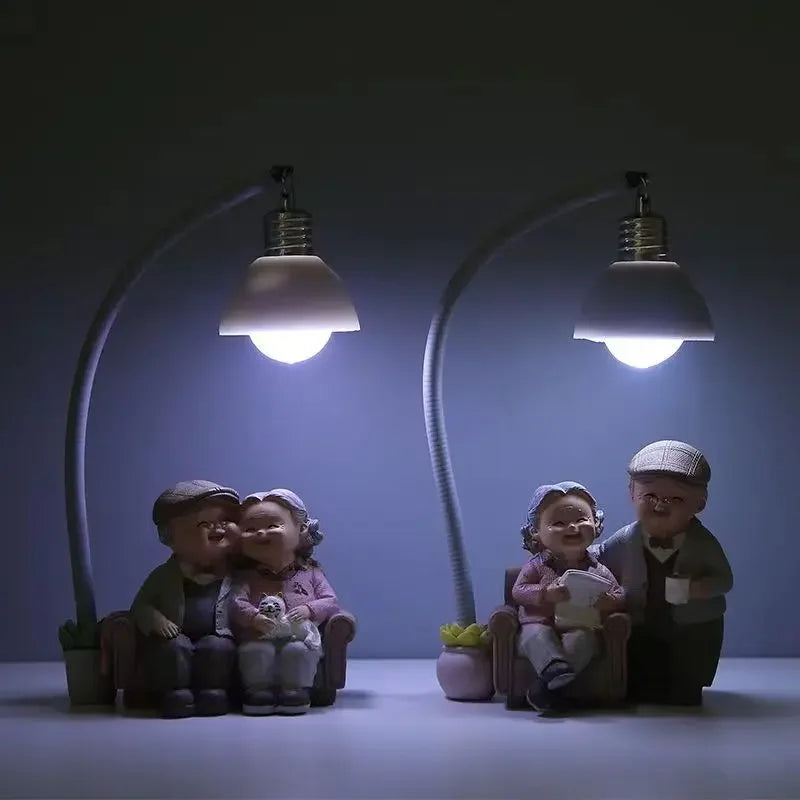 Elderly Couple Resin Sculpture – view 4