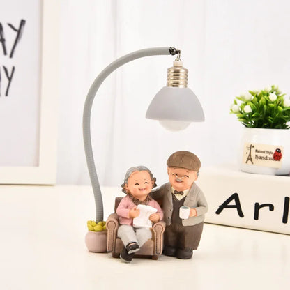 Elderly Couple Resin Sculpture – view 5