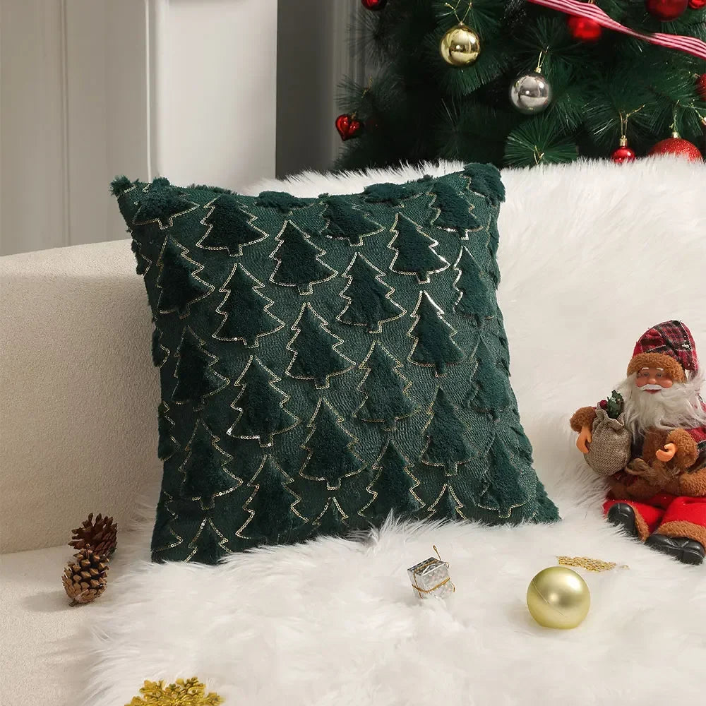 Embroidered Plush Christmas Cushion Cover – view 7