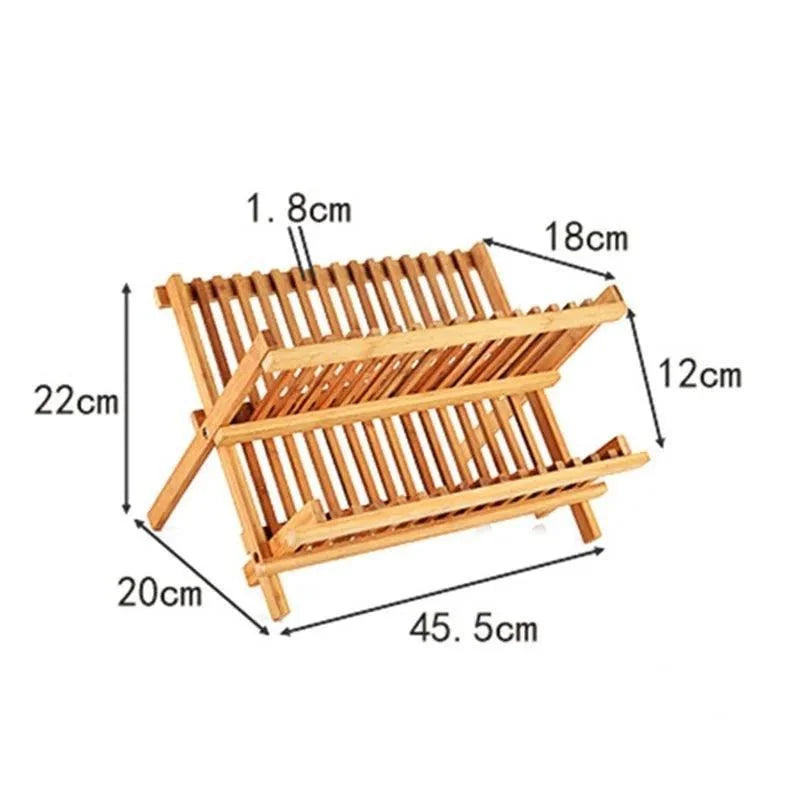 Foldable Bamboo Dish Drying Rack – 16 Slots – view 5