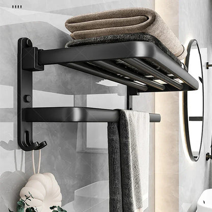 Foldable Wall-Mounted Towel Rack with Hook – view 2