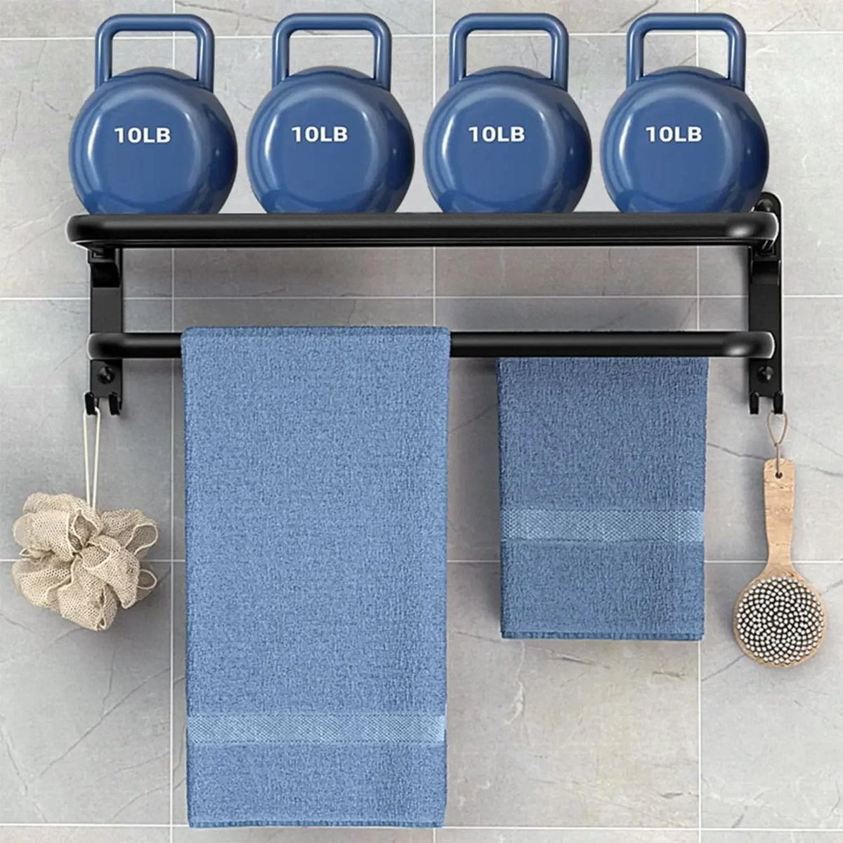 Foldable Wall-Mounted Towel Rack with Hook – view 4