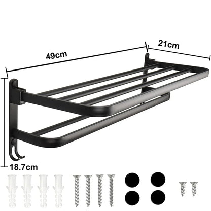 Foldable Wall-Mounted Towel Rack with Hook – view 5