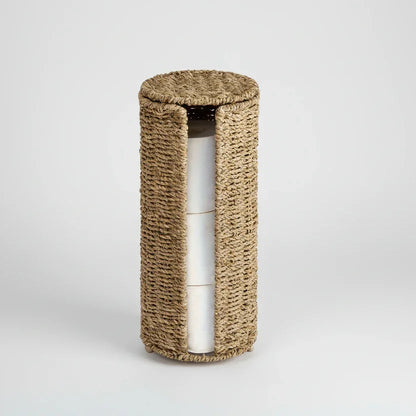 Freestanding Iron Toilet Roll Holder with Natural Fibre Weave – view 5