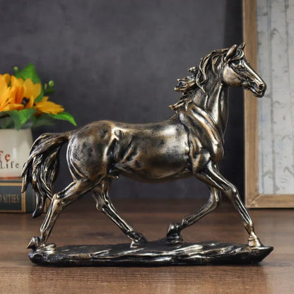 27.5cm Galloping Horse Resin Sculpture