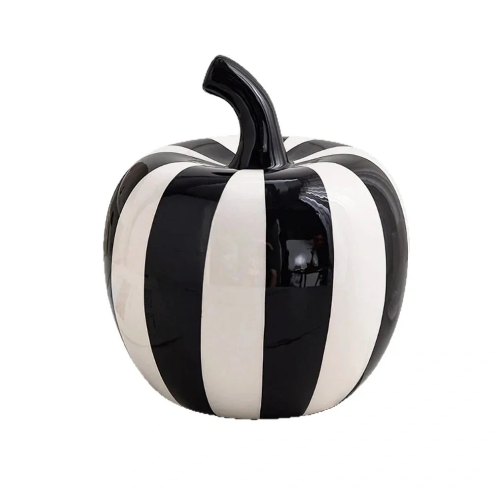 Black & White Geometric Ceramic Fruit Sculpture – view 5