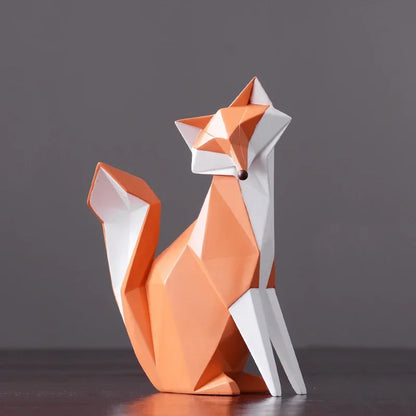Geometric Fox Family Resin Sculpture – Single or 3-Piece Set – view 7