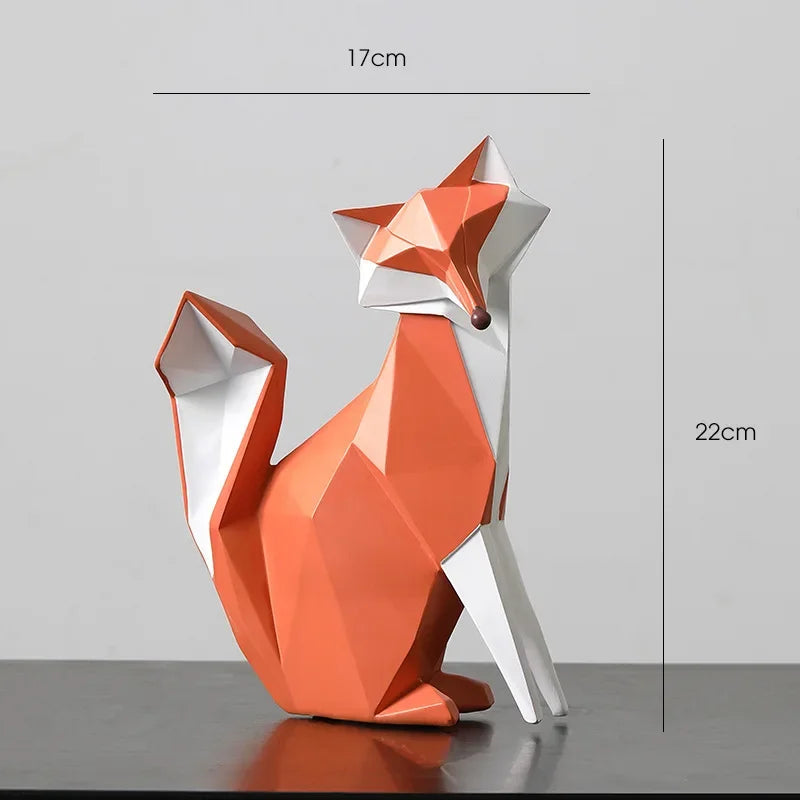 Geometric Fox Family Resin Sculpture – Single or 3-Piece Set – view 9