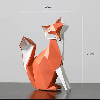 Geometric Fox Family Resin Sculpture – Single or 3-Piece Set – view 9