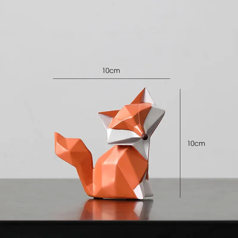 Geometric Fox Family Resin Sculpture – Single or 3-Piece Set – view 10