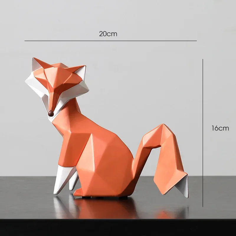 Geometric Fox Family Resin Sculpture – Single or 3-Piece Set – view 11