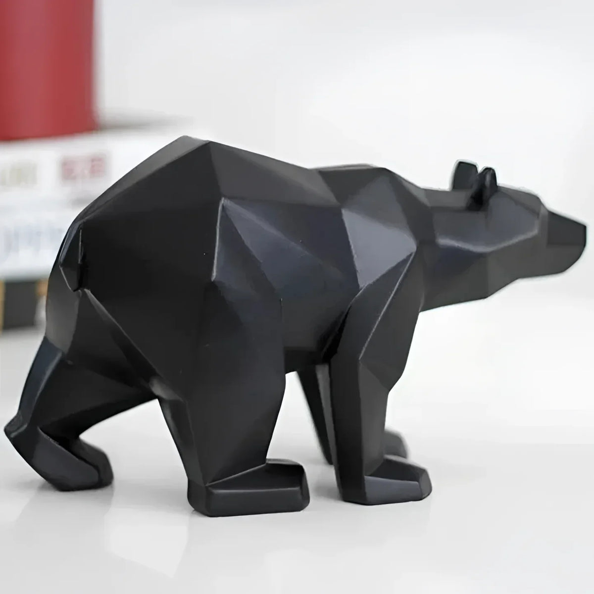 Geometric Polar Bear Resin Sculpture – view 2