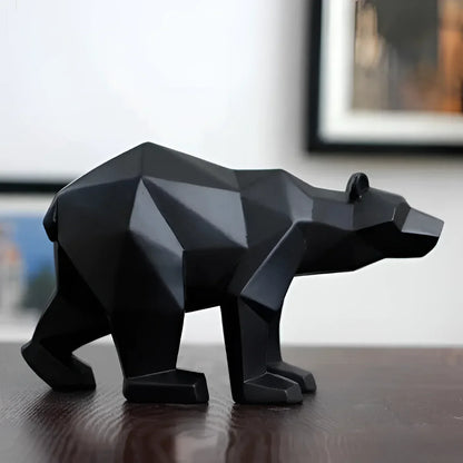 Geometric Polar Bear Resin Sculpture – view 3