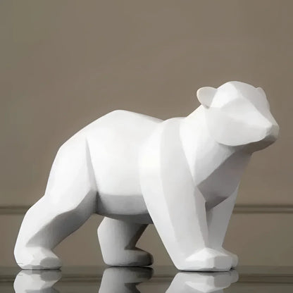 Geometric Polar Bear Resin Sculpture – view 4