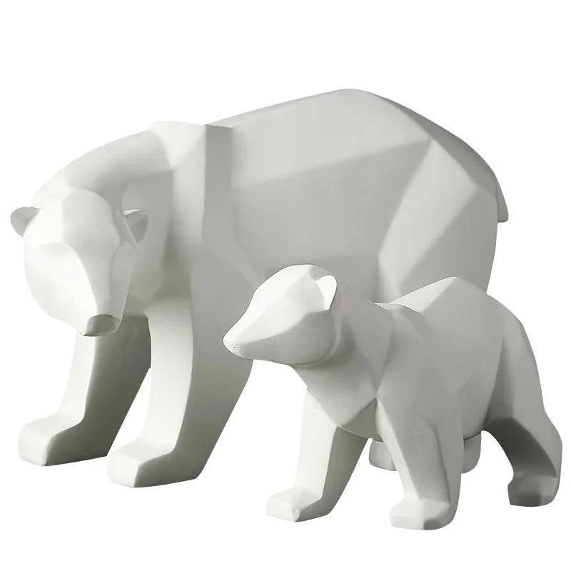 Geometric Polar Bear Resin Sculpture – view 5