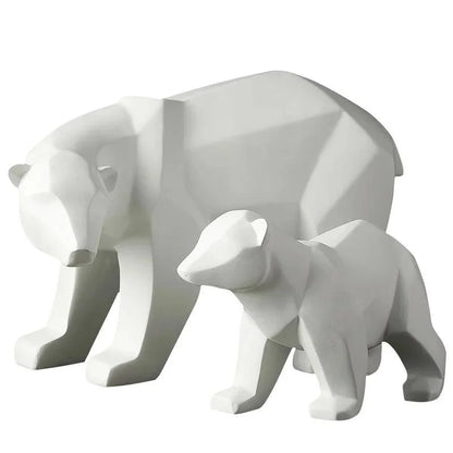 Geometric Polar Bear Resin Sculpture – view 5
