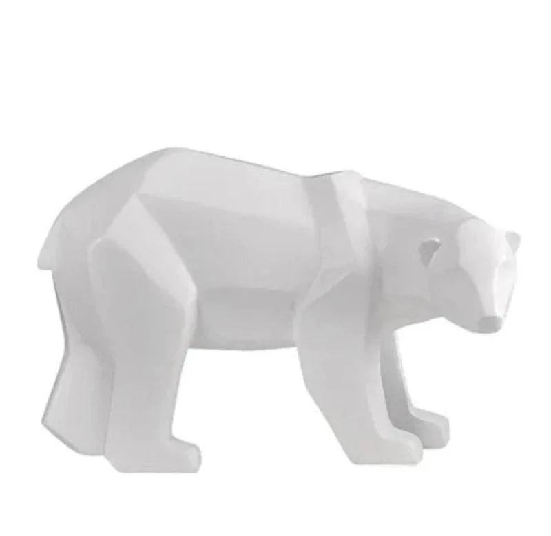 Geometric Polar Bear Resin Sculpture – view 6