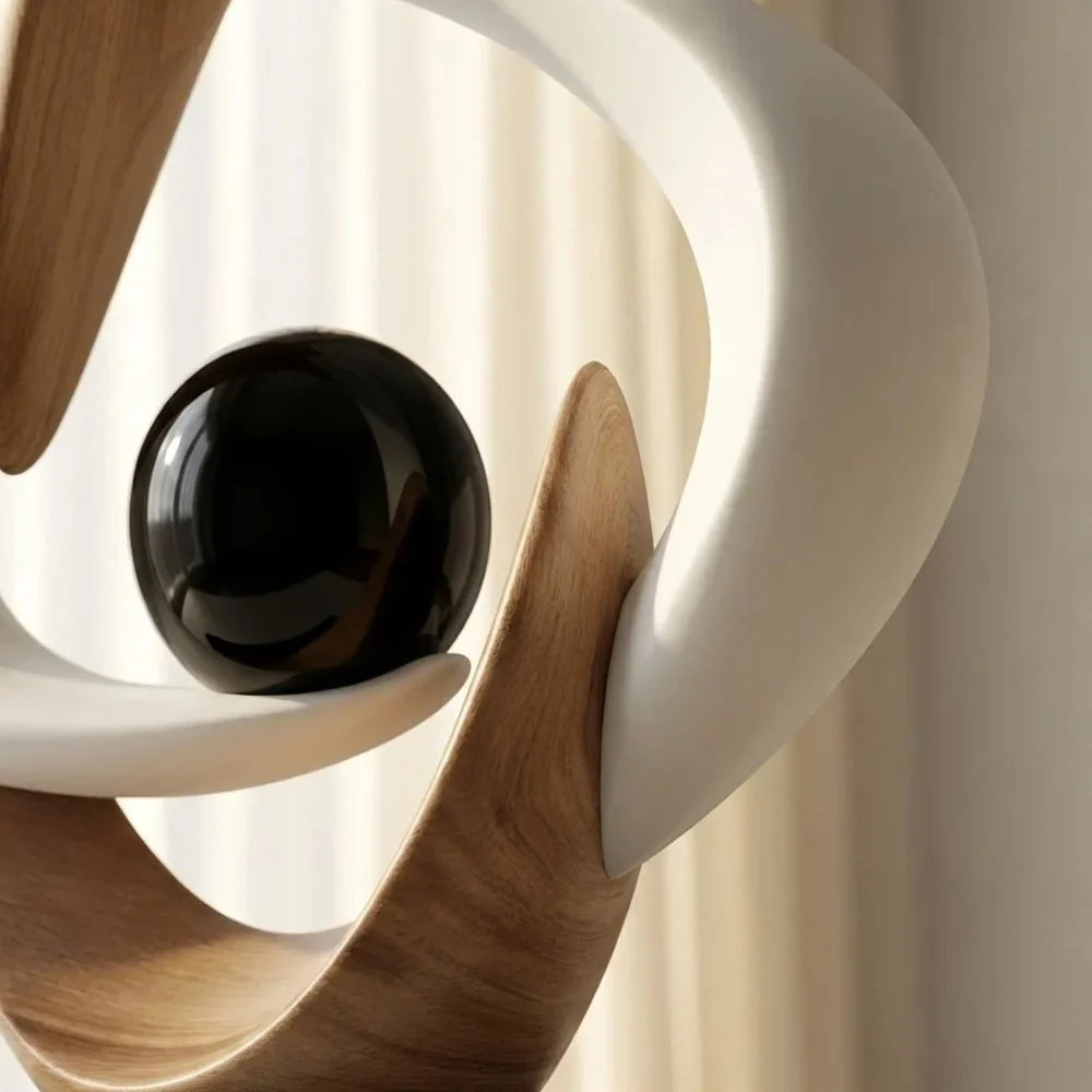 26cm Matte Geometric Resin Ring Sculpture – view 2