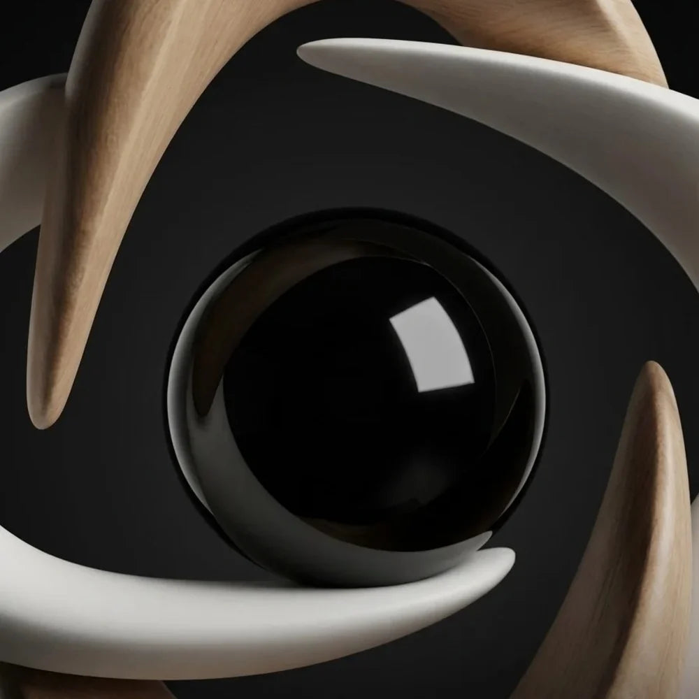 26cm Matte Geometric Resin Ring Sculpture – view 3