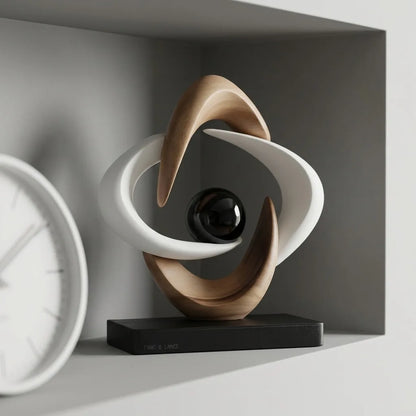 26cm Matte Geometric Resin Ring Sculpture – view 4