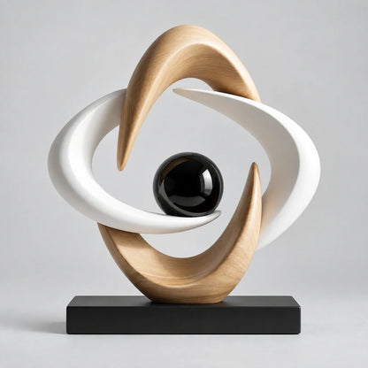 26cm Matte Geometric Resin Ring Sculpture – view 5