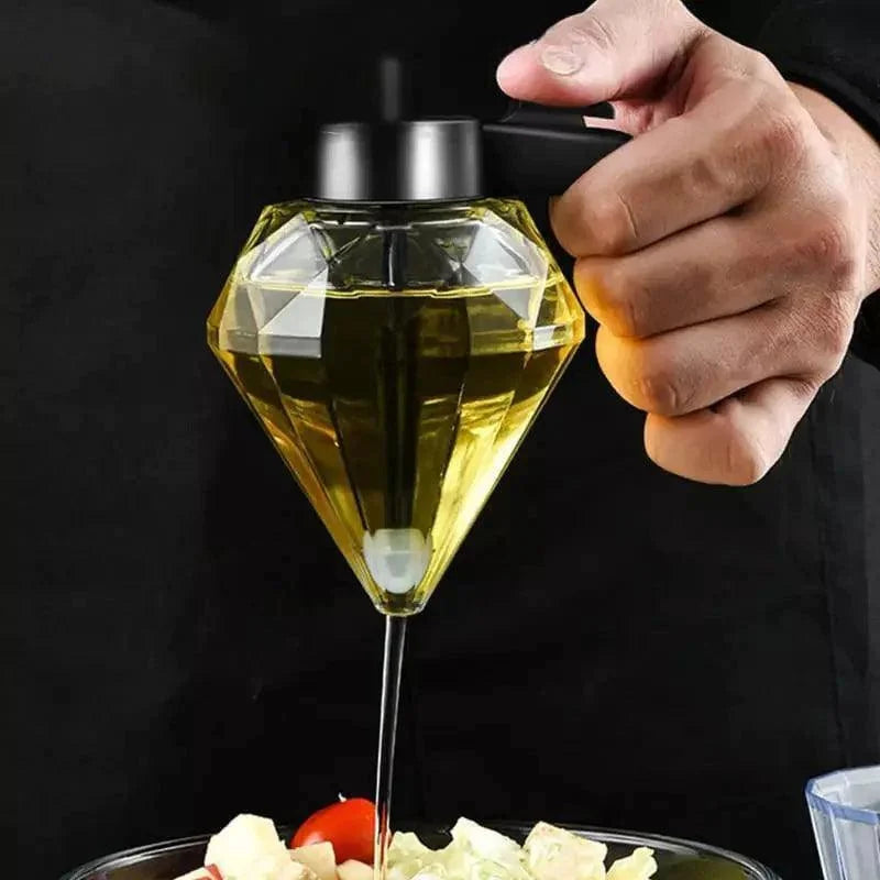 Glass honey dispenser with stainless steel base – view 3