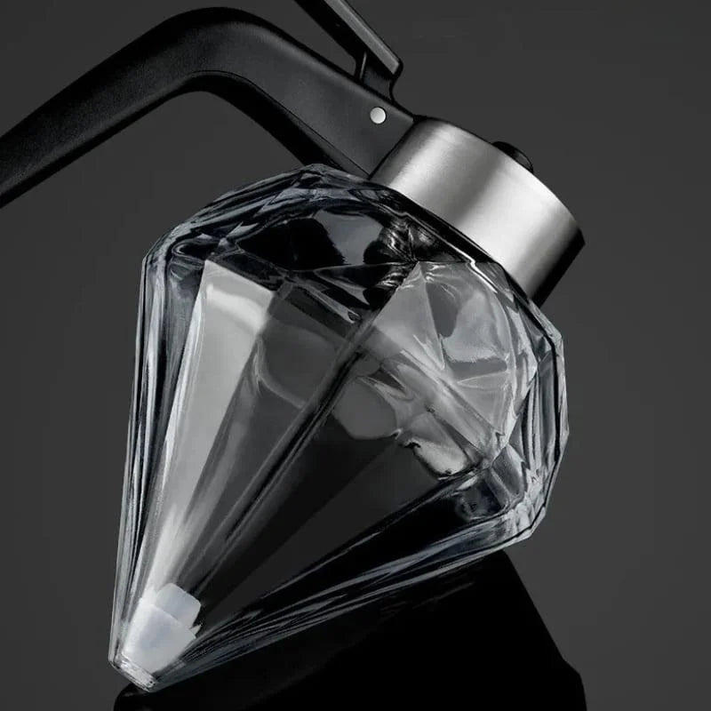 Glass honey dispenser with stainless steel base – view 7