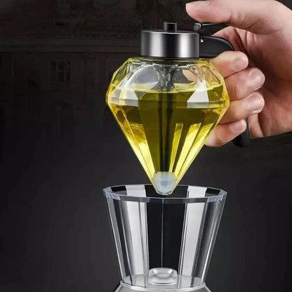 Glass honey dispenser with stainless steel base – view 8