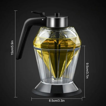 Glass honey dispenser with stainless steel base – view 11