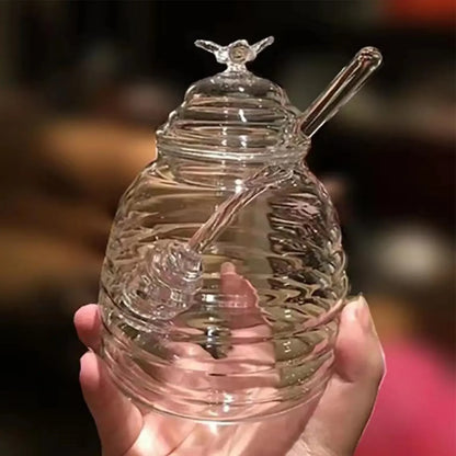500ml Glass Honey Jar with Bamboo Lid & Spoon Slot – view 4