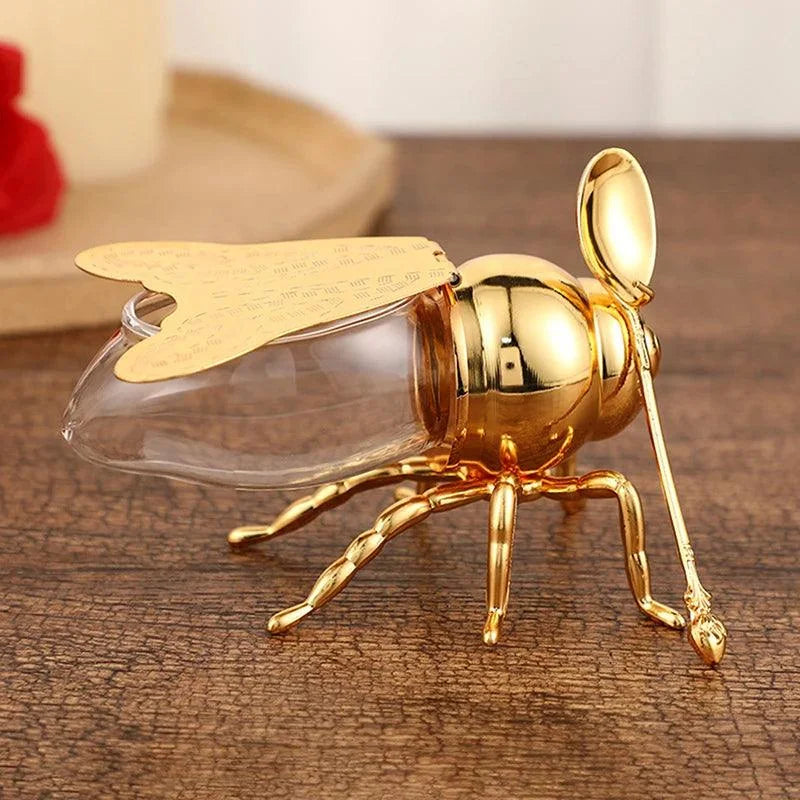 Glass Honey Jar with Bee Lid & Spoon – view 3