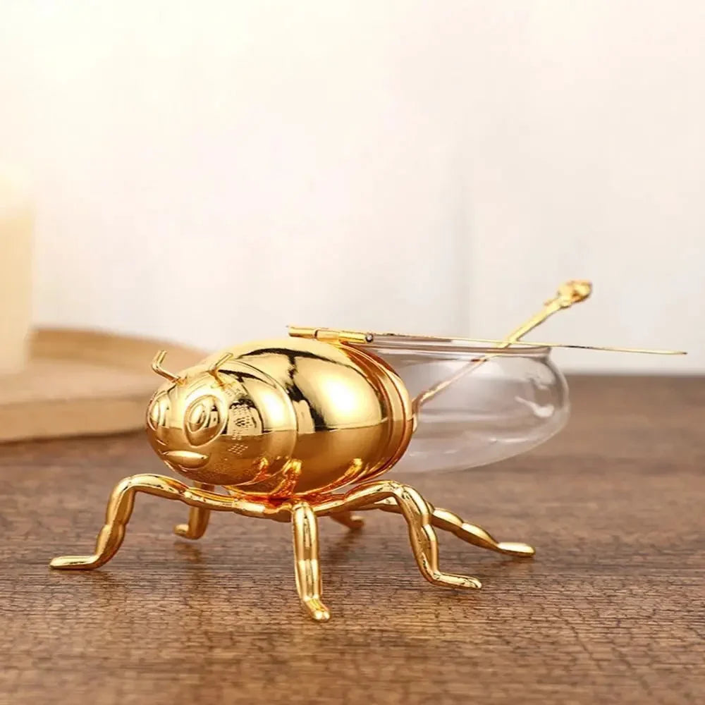 Glass Honey Jar with Bee Lid & Spoon – view 5